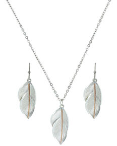 Montana Silversmiths Downy Feather Jewelry Set *DISCONTINUED*, Multi, hi-res