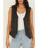 Image #3 - Mauritius Leather Women's Button-Down Leather Vest, Black, hi-res