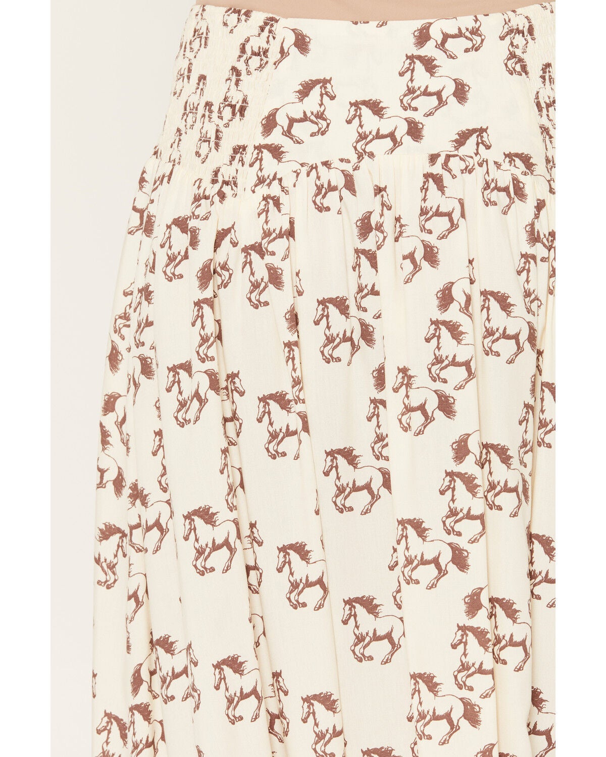 Image #4 - Rock & Roll Denim Women's Boot Barn Exclusive Horse Print Faux Button Midi Skirt, Natural, hi-res