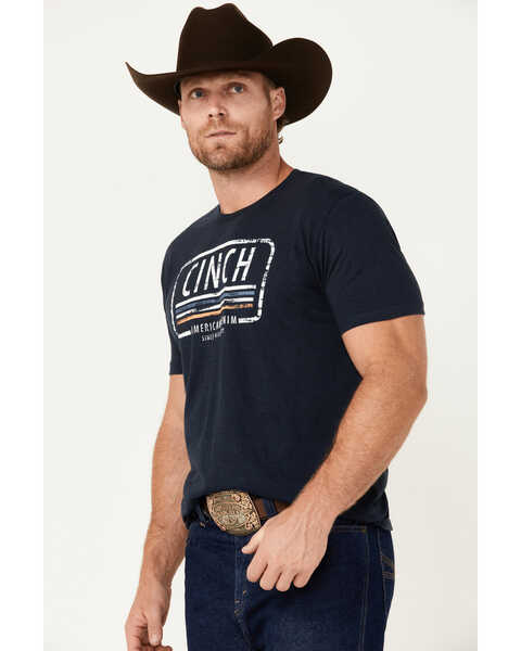 Image #2 - Cinch Men's American Denim License Plate Logo Short Sleeve Graphic T-Shirt, Navy, hi-res
