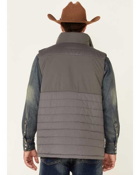 Image #4 - Rock & Roll Denim Men's Solid Charcoal Performance Quilted Zip-Front Vest , , hi-res