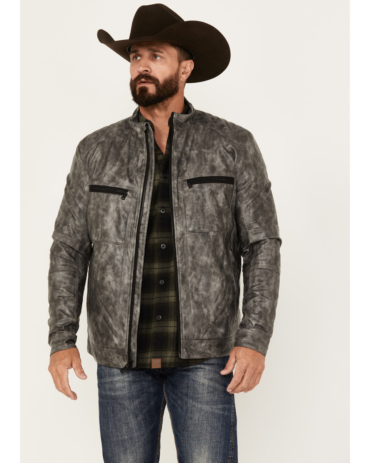 Image #1 - Cody James Men's Backwoods 2.0 Leather Jacket - Big, Charcoal, hi-res