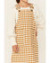 Image #2 - Hayden Girls' Checkered Overall Mini Dress, Mustard, hi-res