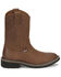 Image #2 - Justin Boys' Roper Western Boots - Round Toe , Brown, hi-res
