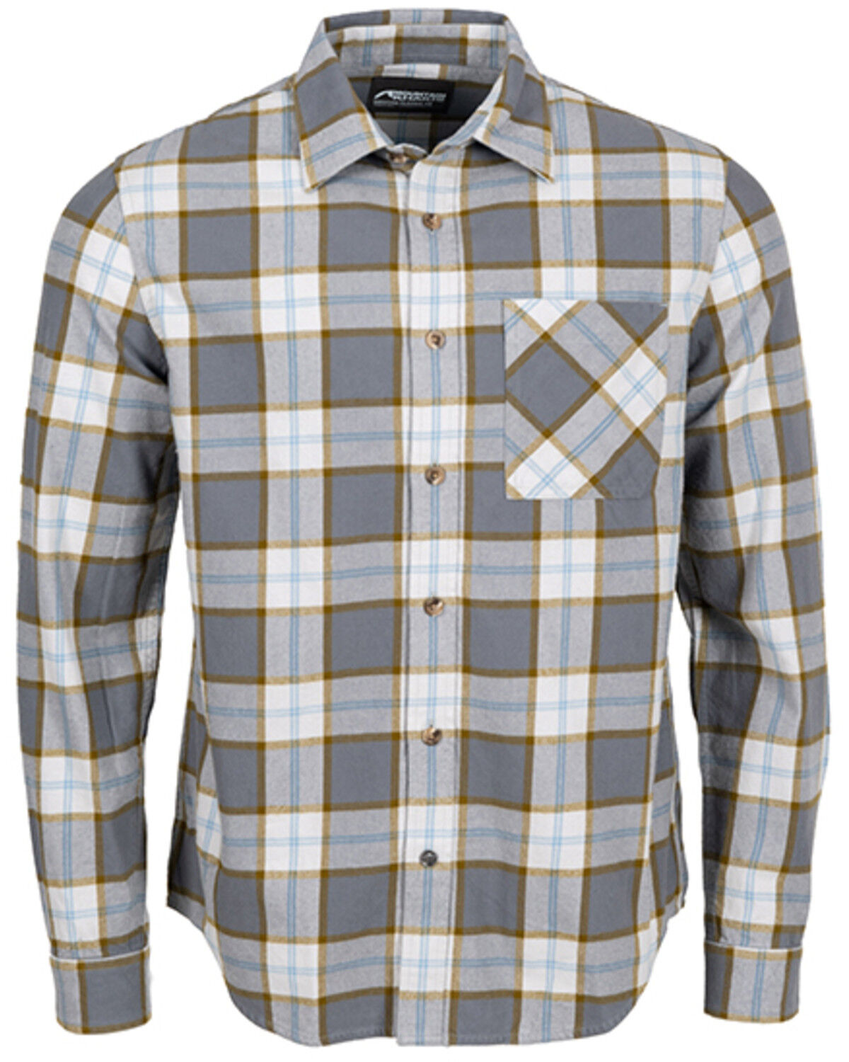 Image #1 - Mountain Khakis Men's Homestead Long Sleeve Flannel, Grey, hi-res