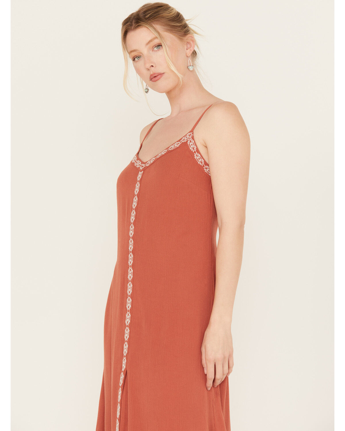 Image #2 - Idyllwind Women's Myrtle Embroidered Trim Maxi Dress, Pecan, hi-res