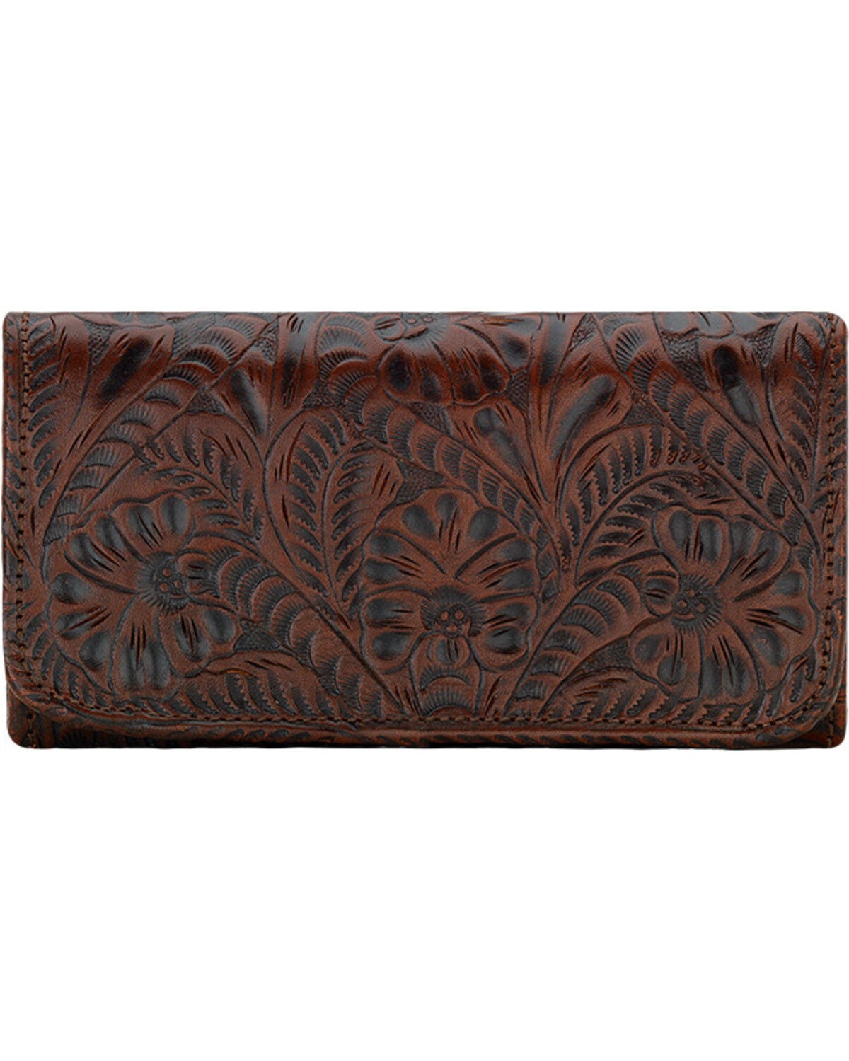 American West Women's Annie's Secret Tri-Fold Wallet, Brown, hi-res