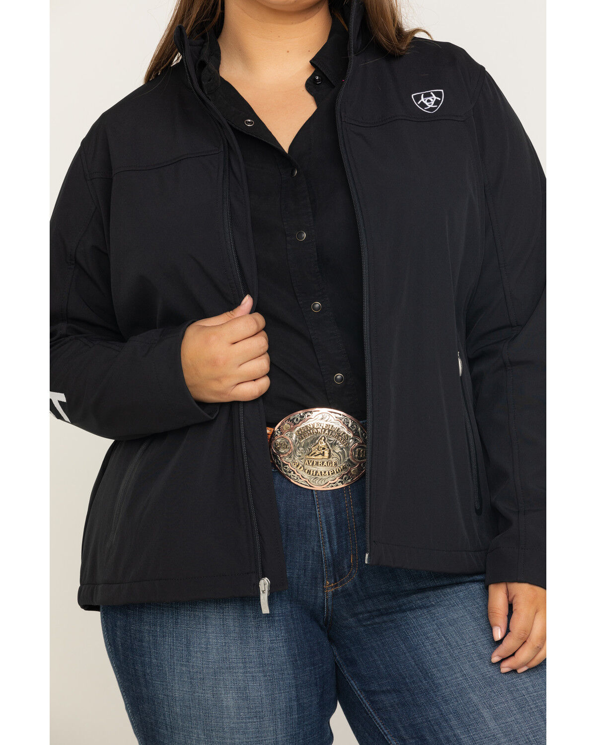Image #4 - Ariat Women's Softshell Team Jacket - Plus, Black, hi-res