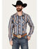 Image #1 - Rock & Roll Denim Men's Southwestern Print Long Sleeve Stretch Western Snap Shirt, Multi, hi-res