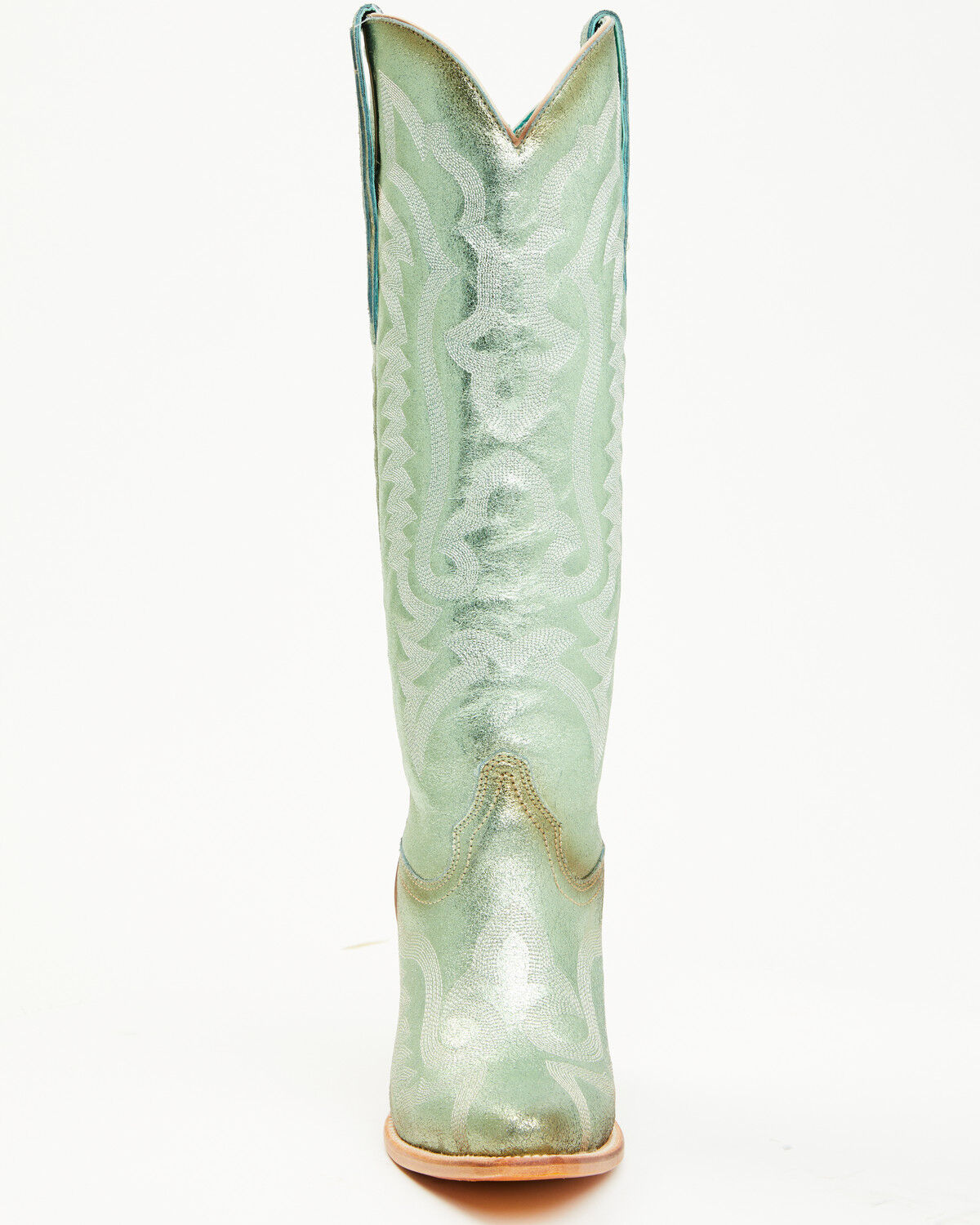 Image #4 - Corral Women's Metallic Tall Western Boots - Snip Toe, Green, hi-res