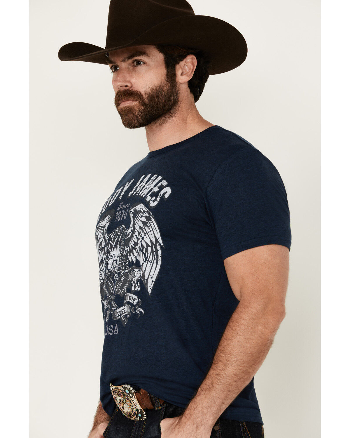 Image #2 - Cody James Men's Freedom Eagle Short Sleeve Graphic T-Shirt, Navy, hi-res