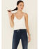 Image #1 - Mystree Women's Sweater-Knit Lace-Up Cami , White, hi-res
