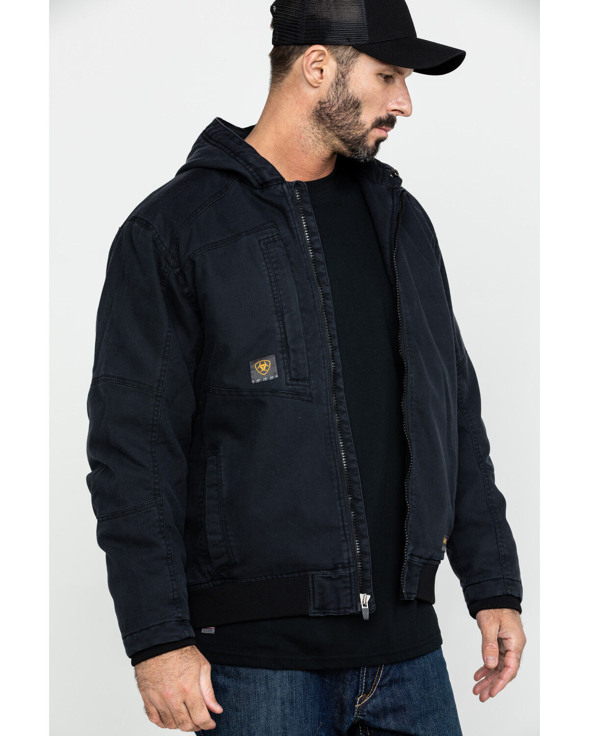 Image #3 - Ariat Men's Black Rebar Washed Dura Canvas Insulated Work Coat - Big & Tall, Black, hi-res