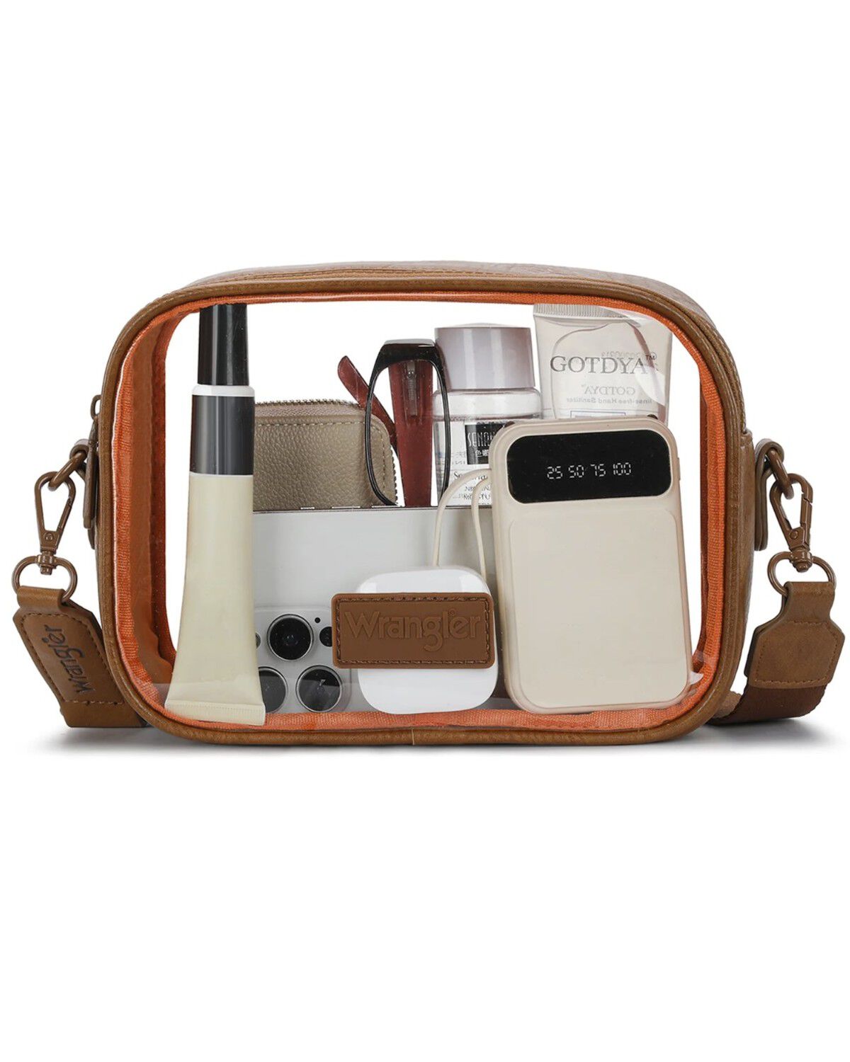 Image #5 - Wrangler Women's Clear Stadium Crossbody Bag, Brown, hi-res