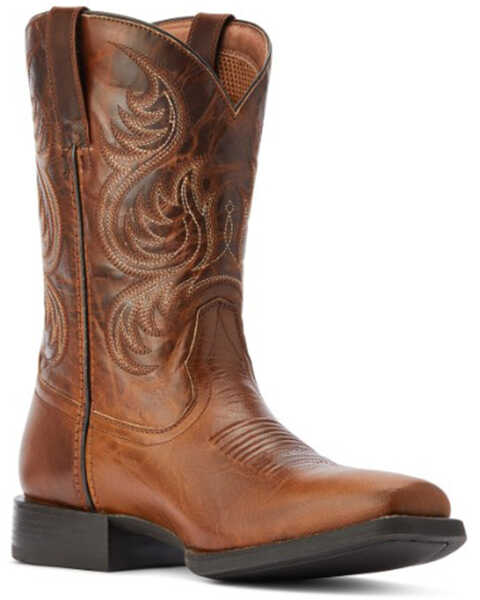 Image #1 - Ariat Men's Sport Boss Western Performance Boots - Square Toe, Brown, hi-res