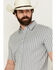 Image #2 - Cody James Men's Falling Diamond Striped Short Sleeve Button-Down Stretch Western Shirt - Big , Light Blue, hi-res