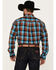 Image #4 - Cinch Men's Ombre Plaid Print Long Sleeve Button-Down Western Shirt , Brown/blue, hi-res