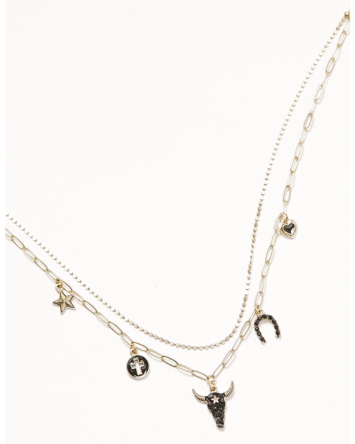 Image #1 - Shyanne Women's Layered Charm Necklace, Gold, hi-res
