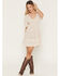 Image #1 - Angie Women's Ditsy Floral Print Short Sleeve Mini Dress, Ivory, hi-res