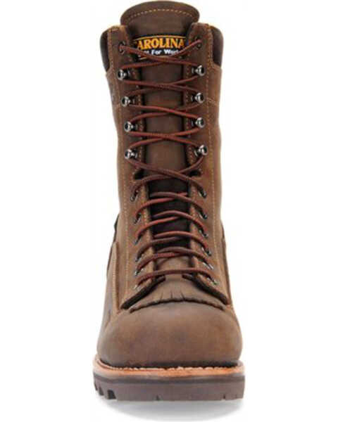 Image #4 - Carolina Men's Waterproof Lace-to-Toe Logger Boots - Composite Toe, Brown, hi-res