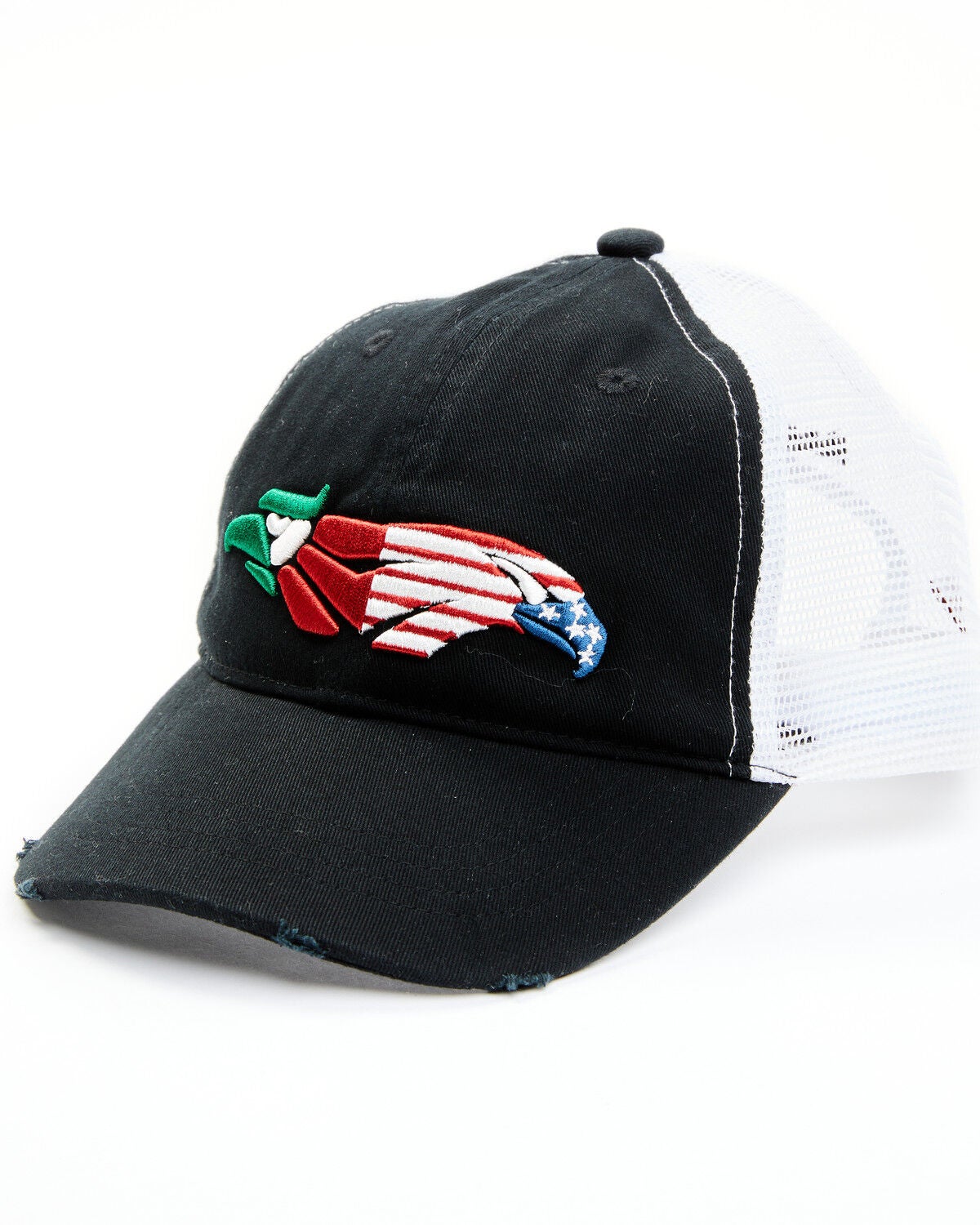 RANK 45&reg; Women's Mexico & US Flag Bird Ball Cap, Black, hi-res