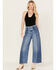 Image #1 - Wrangler Women's Medium Wash Mid Rise Color Block Together Again Wide Leg Jeans, , hi-res
