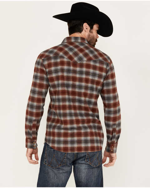 Image #4 - Pendleton Men's Wyatt Plaid Print Long Sleeve Snap Western Flannel Shirt, Charcoal, hi-res
