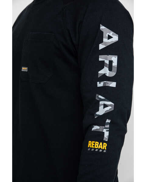 Image #5 - Ariat Men's Black Rebar Cotton Strong Graphic Long Sleeve Work Shirt - Big & Tall , Black, hi-res