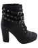 Image #3 - Milwaukee Leather Women's Studded Buckle Strap Laced Boots - Round Toe, Black, hi-res