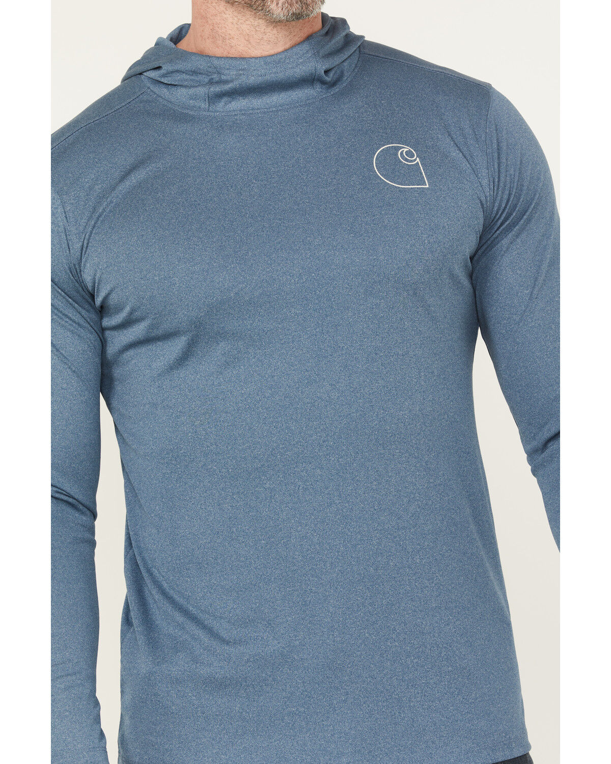Image #2 - Carhartt Men's Force Sun Defender™ Lightweight Long Sleeve Hooded Work Shirt, Blue, hi-res
