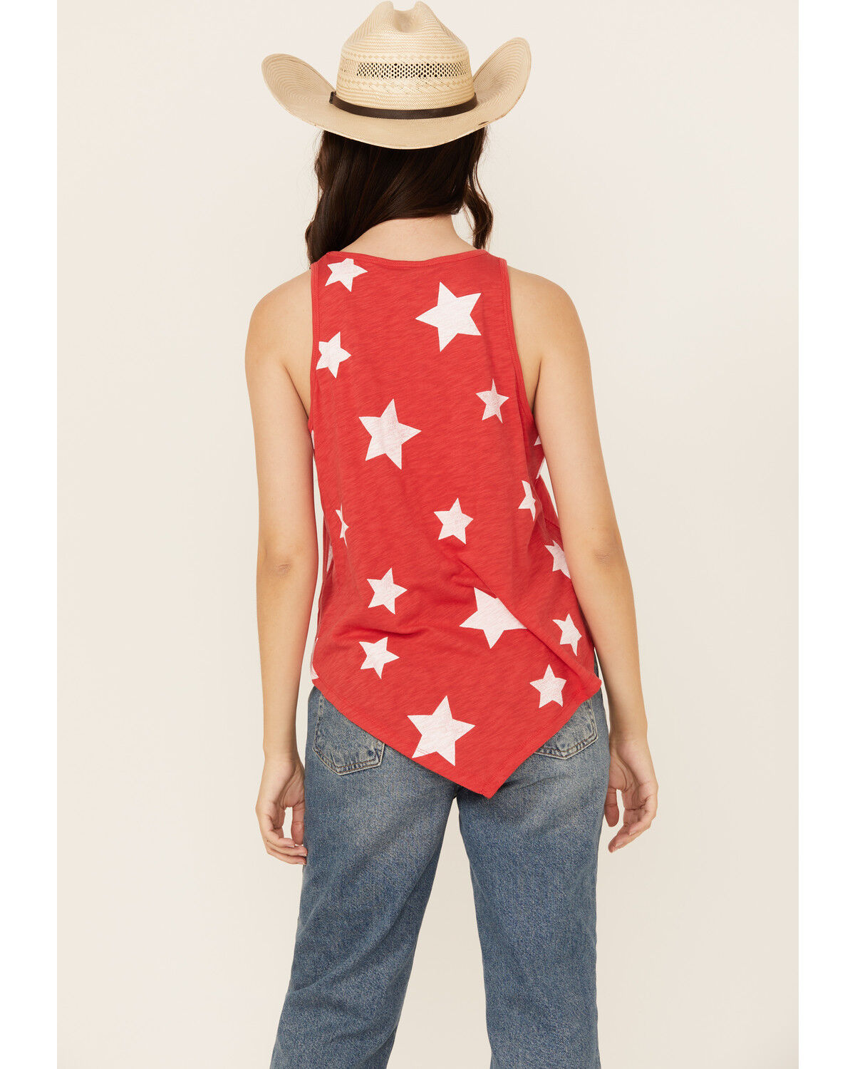 Image #4 - Wrangler Retro Women's Star Bandana Hem Tank, Red, hi-res