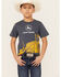 Image #1 - John Deere Little Boys' Construction Short Sleeve Wrap Graphic T-Shirt , Blue, hi-res
