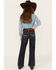 Image #3 - Wrangler Girls' "W" Swish Embroidery Bootcut Jeans, Indigo, hi-res