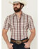 Image #1 - Cody James Men's Iconic Plaid Print Short Sleeve Button-Down Stretch Western Shirt , Red, hi-res