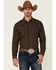Image #1 - Moonshine Spirit Men's Mahogany Plaid Long Sleeve Snap Western Shirt, Burgundy, hi-res