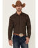 Image #1 - Moonshine Spirit Men's Mahogany Plaid Long Sleeve Snap Western Shirt , Burgundy, hi-res