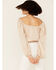 Lush Women's Lace Detail Puff Sleeve Top, Beige/khaki, hi-res