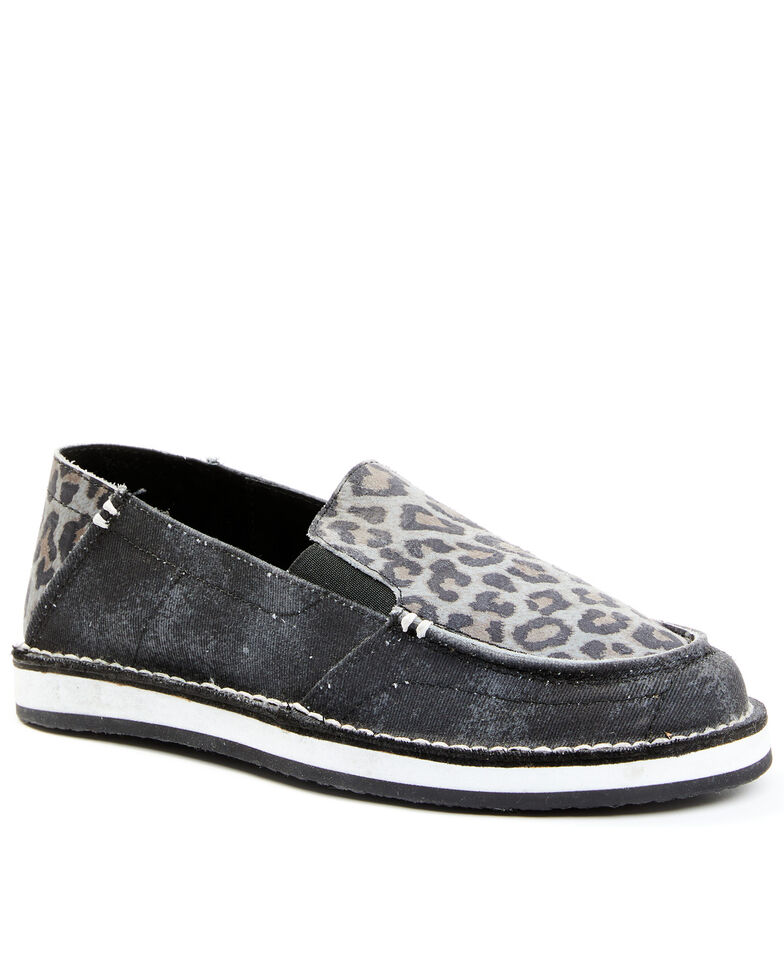 Rank 45 Women's Leopard Grey Casual Slip-On Shoe - Round Toe , , hi-res
