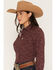 Image #2 - Cinch Women's ARENAFLEX&reg; Paisley Print Long Sleeve Button-Down Stretch Western Shirt, Purple, hi-res
