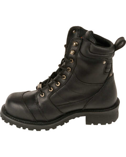 Image #3 - Milwaukee Leather Men's 8" Classic Logger Boots - Round Toe, Black, hi-res