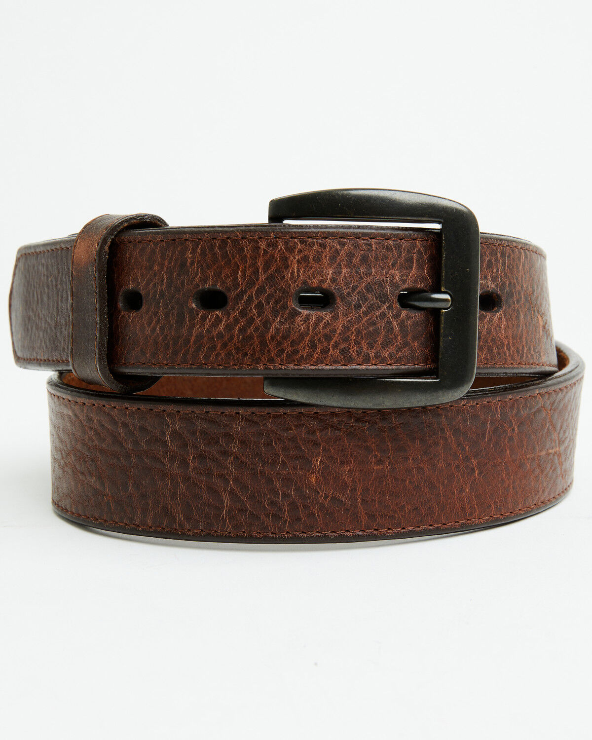 Image #1 - 3D Men's Leather Belt, Brown, hi-res