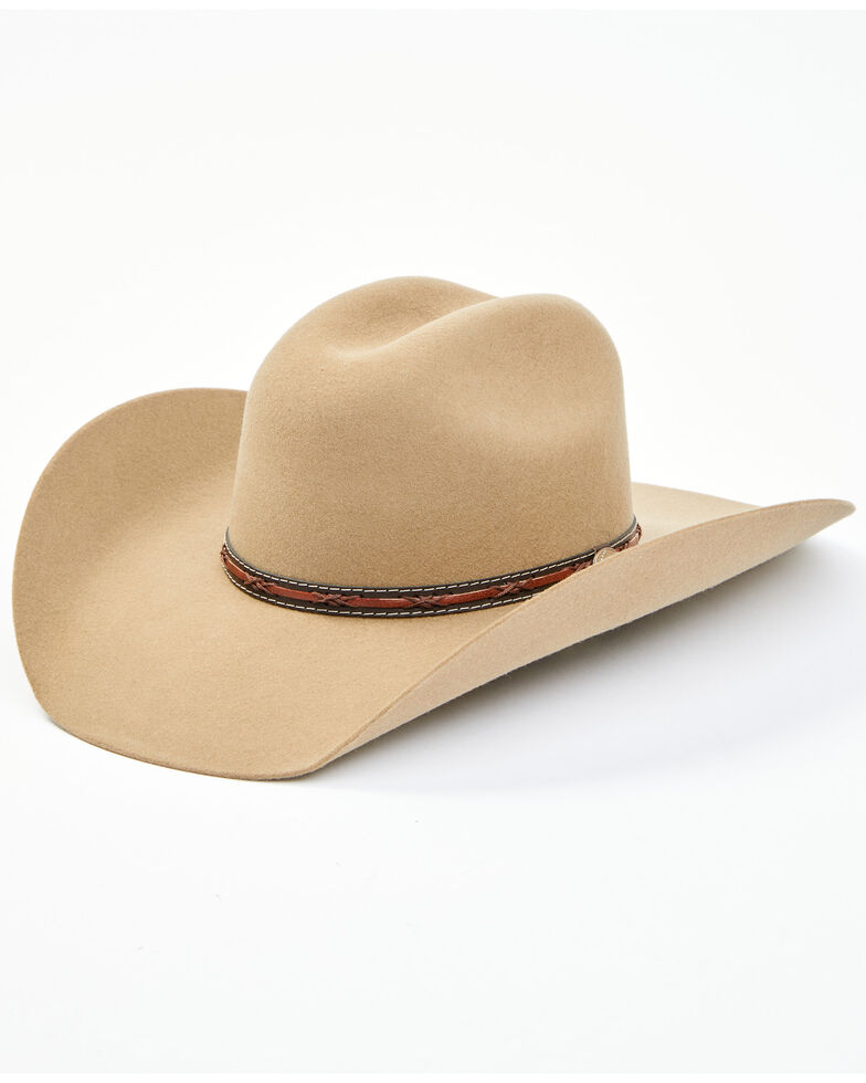Cody James Men's 3X Leather Band Wool Felt Western Hat , Tan, hi-res