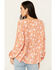 Image #4 - Sadie & Sage Women's With Love Floral Peasant Top , Coral, hi-res