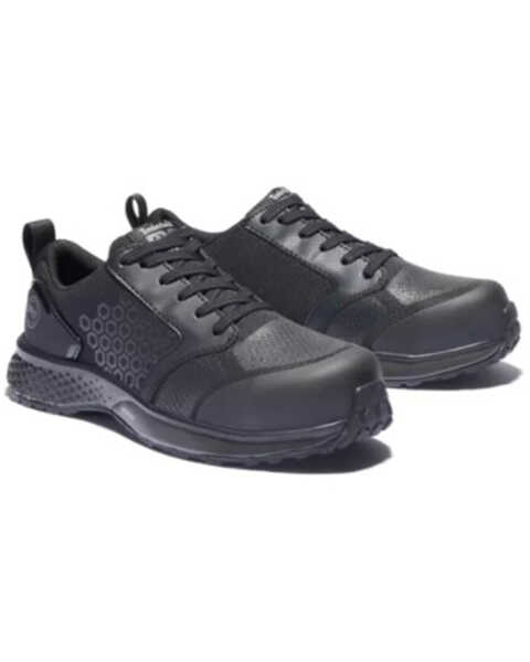 Image #1 - Timberland Women's Reaxion Waterproof Work Shoes - Composite Toe, Black, hi-res