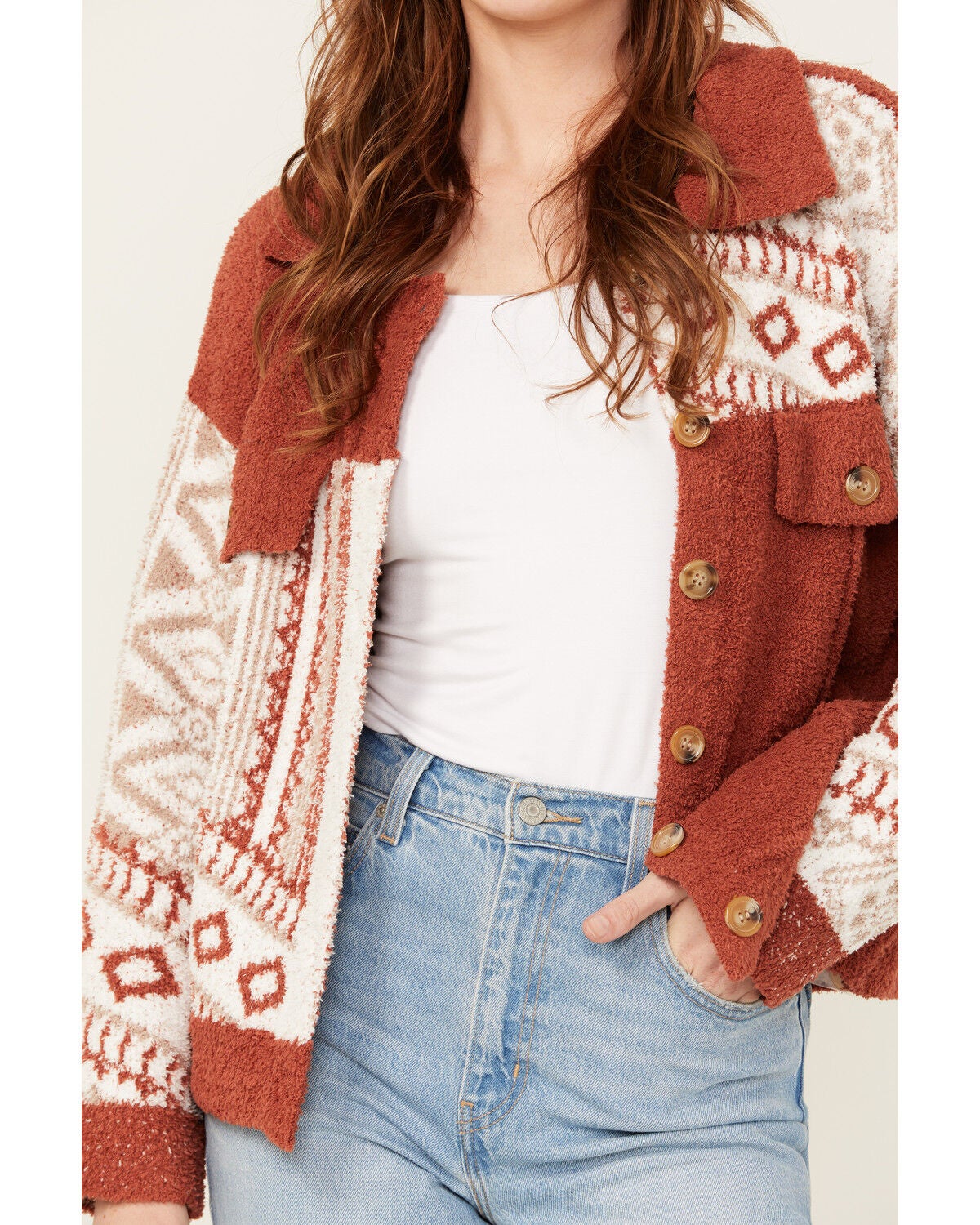 Image #3 - Miss Me Women's Southwestern Print Color Block Shacket, , hi-res