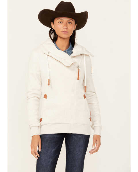 Image #1 - Wanakome Women's Asymmetrical Zip Jacket , Oatmeal, hi-res