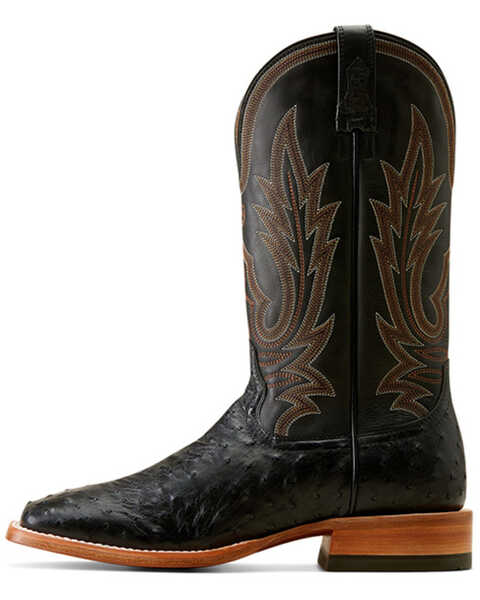 Image #2 - Ariat Men's Showboat Exotic Ostrich Western Boots - Square Toe , Black, hi-res