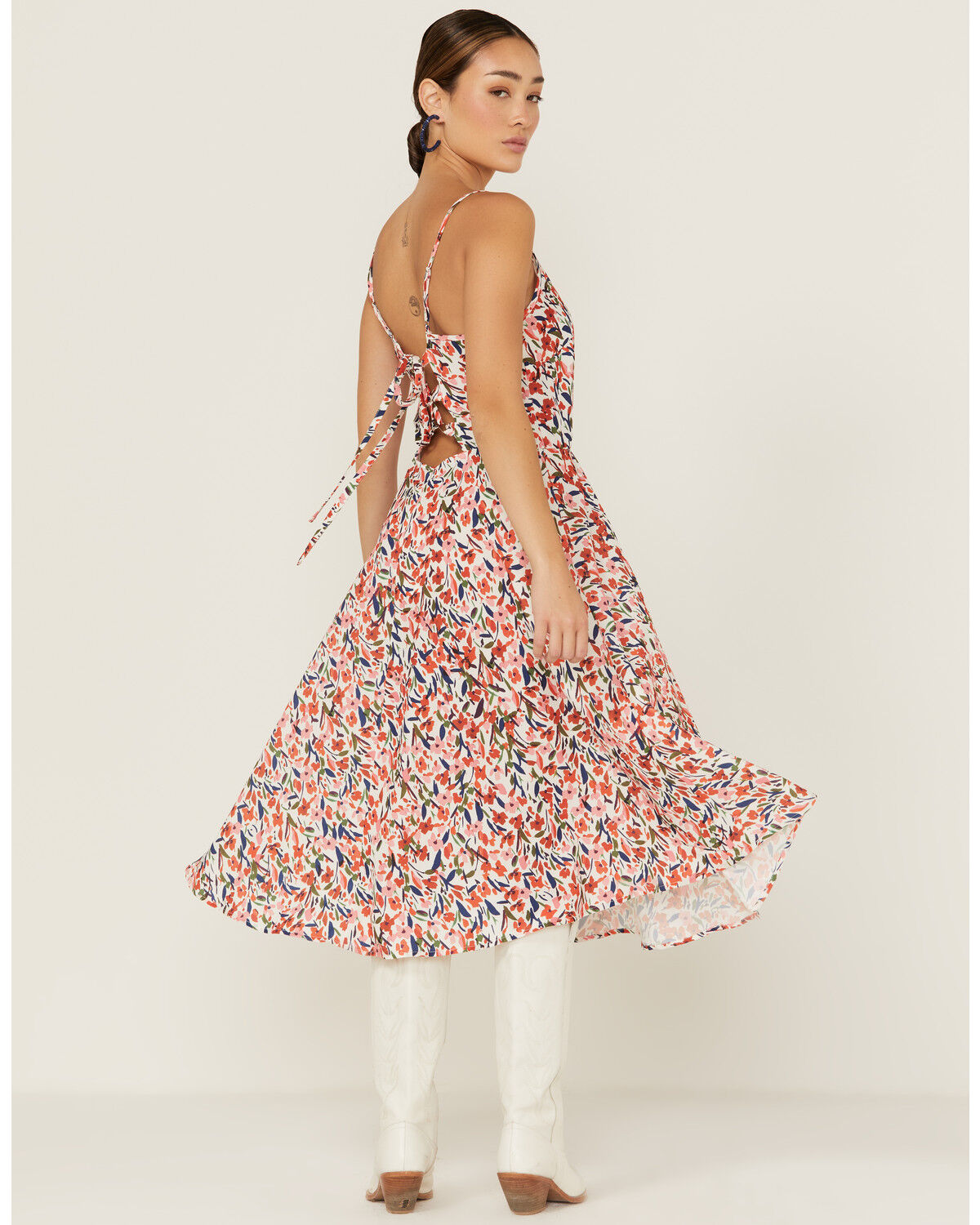 Image #3 - Molly Bracken Women's Floral Tie-Back Midi Dress, , hi-res