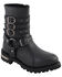 Milwaukee Leather Women's Triple Buckle Harness Moto Boots - Round Toe, Black, hi-res