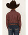 Image #4 - Panhandle Select Boys' Plaid Print Long Sleeve Button-Down Western Shirt , Burgundy, hi-res